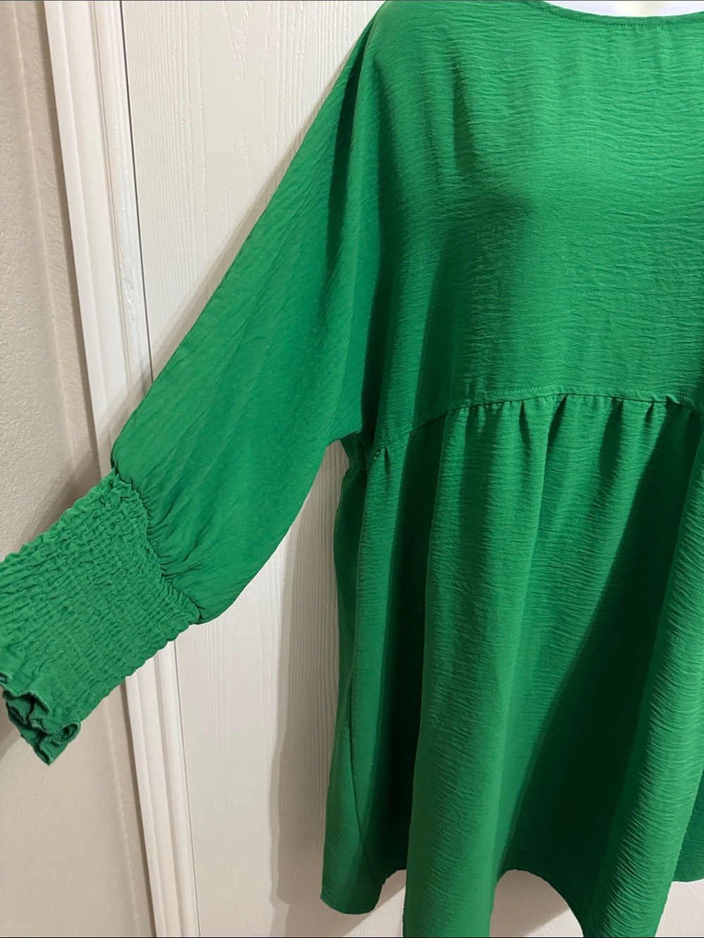 Dokotoo Tunic Dress Flowy Soft Babydoll Empire Waist Crew Neck Smocked Cuff XL - Picture 2 of 10